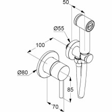 Гигиенический душ со смесителем Kludi Bozz 389980576 Хром