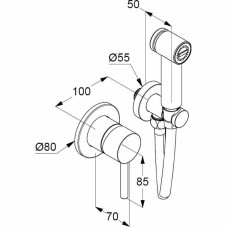 Гигиенический душ со смесителем Kludi Bozz 389980576 Хром