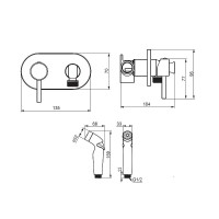 Гигиенический душ со смесителем Damixa Redblu Option 212000000 Хром