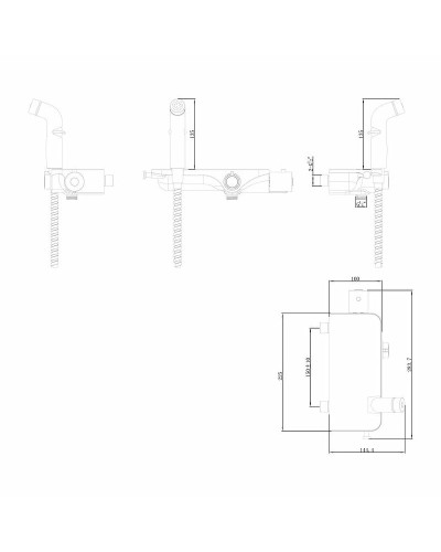 Гигиенический душ со смесителем Lemark Comfort LM7169CW с термостатом Хром