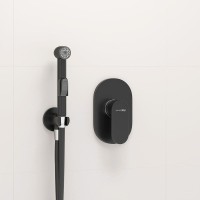 Гигиенический душ со смесителем WasserKRAFT Elbe A117451 Черный матовый