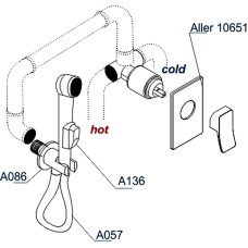 Гигиенический душ со смесителем WasserKRAFT Aller A106157 Хром