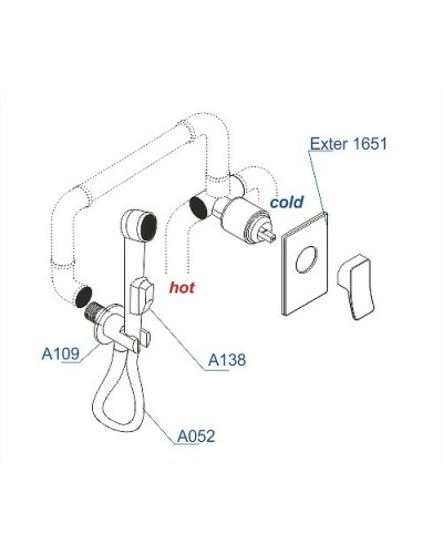 Гигиенический душ со смесителем WasserKRAFT Exter A01652 Бронза