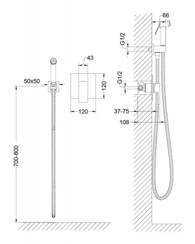 Гигиенический душ со смесителем Timo Selene 2089/17SM Золото матовое