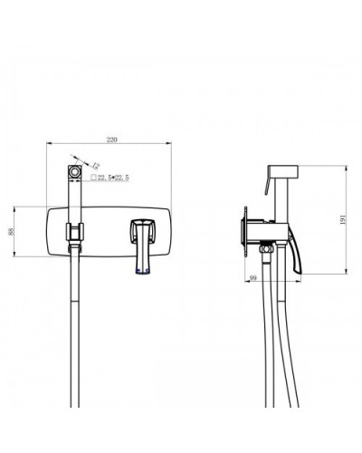 Гигиенический душ со смесителем Lemark Nubira LM6219ORB Черная бронза