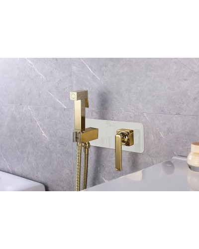 Гигиенический душ со смесителем Lemark Mista LM6419WG Белый Золото