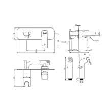 Гигиенический душ со смесителем Lemark Ursus LM7220BL Черный