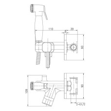 Гигиенический душ со смесителем Lemark Solo LM7165BL Черный