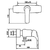 Гигиенический душ со смесителем Jacob Delafon E71253RU-CP Хром