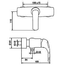 Гигиенический душ со смесителем Jacob Delafon E71253RU-CP Хром
