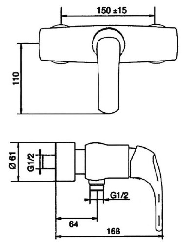 Гигиенический душ со смесителем Jacob Delafon E71253RU-CP Хром