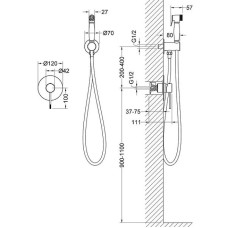 Гигиенический душ со смесителем Timo Saona 2389/17SM Золото матовое