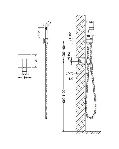 Гигиенический душ со смесителем Timo Briana 7189/17SM Золото матовое