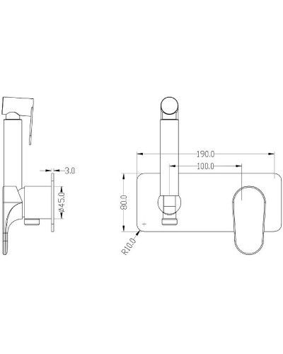 Гигиенический душ со смесителем Boheme Spectre 457-MW Белый матовый