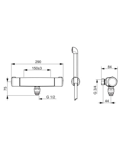Термостат для душа с гигиенической лейкой Oras Nova 7484
