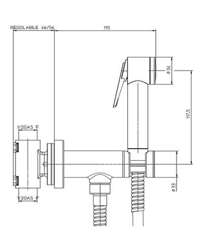 Гигиенический душ со смесителем Bossini Paloma Flat E37015B.045 Белый