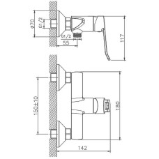 Гигиенический душ со смесителем Haiba HB55556 Хром