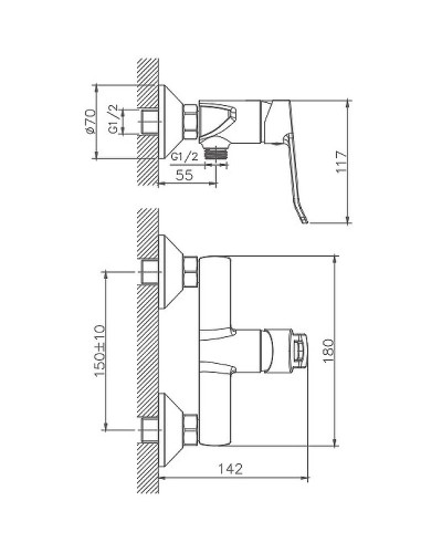 Гигиенический душ со смесителем Haiba HB55556 Хром