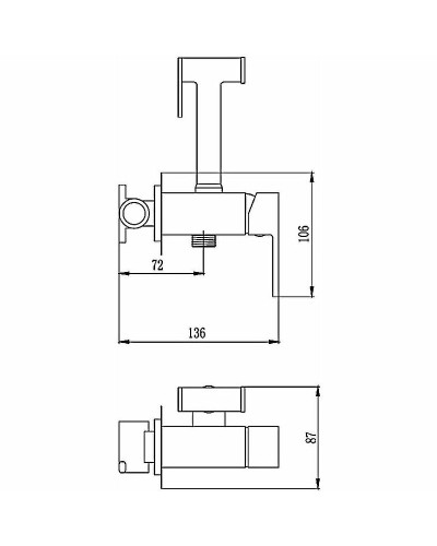 Гигиенический душ со смесителем Haiba HB5511-7 Черный матовый