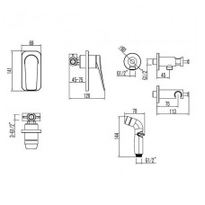 Гигиенический душ со смесителем Lemark Bronx LM3719BL Черный