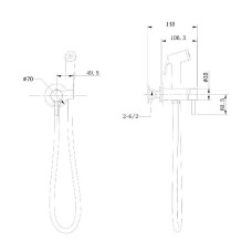 Гигиенический душ со смесителем Bravat D9151CP-ENG Хром