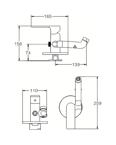Гигиенический душ со смесителем Haiba HB55505 Хром
