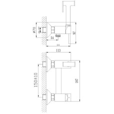 Гигиенический душ со смесителем Haiba HB5510-4 Бронза