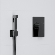 Гигиенический душ со смесителем WasserKRAFT А66096 Черный глянец