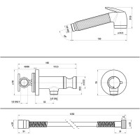 Гигиенический душ со смесителем Bossini Nikita E37008B.022 Бронза