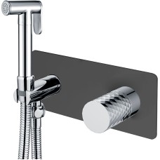 Гигиенический душ со смесителем Boheme Stick 127-BCR Черный матовый Хром