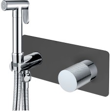 Гигиенический душ со смесителем Boheme Stick 127-BCR.2 Черный матовый Хром