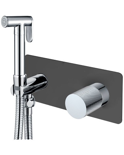 Гигиенический душ со смесителем Boheme Stick 127-BCR.2 Черный матовый Хром