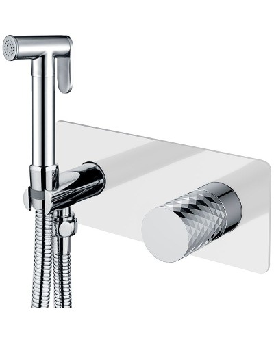 Гигиенический душ со смесителем Boheme Stick 127-WCR Белый Хром