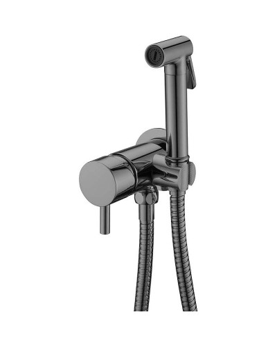 Гигиенический душ со смесителем Boheme Uno 467-SGM Оружейная сталь глянцевая