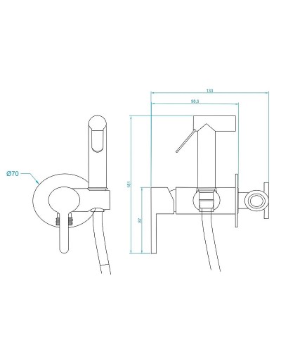 Гигиенический душ со смесителем RGW Shower Panels SP-206 511408206-01 Хром