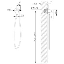 Гигиенический душ со смесителем Abber Weiss Insel AF8025 Хром