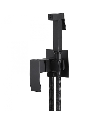 Гигиенический душ со смесителем Abber Wasserfall AF8625B Черный матовый