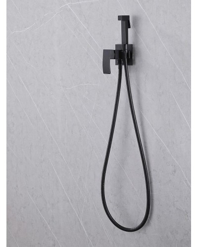 Гигиенический душ со смесителем Abber Wasserfall AF8625B Черный матовый