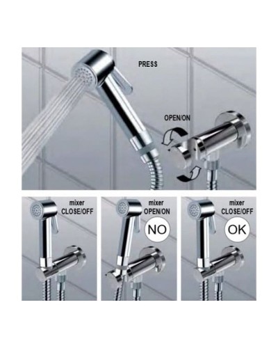 Гигиенический душ со смесителем Bossini Nikita E37008B.030 Хром