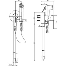 Гигиенический душ со смесителем Paini Aosta 92CR304KM с наружным подключением Хром