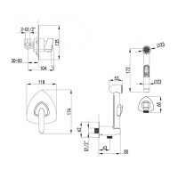 Гигиенический душ со смесителем Lemark Mars LM3519C Хром