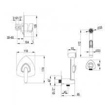 Гигиенический душ со смесителем Lemark Mars LM3519C Хром