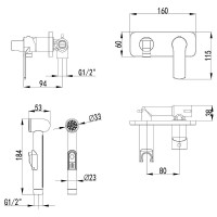 Гигиенический душ со смесителем Lemark Plus Grace LM1519C Хром
