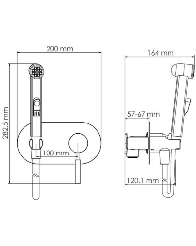Гигиенический комплект WasserKRAFT Gollach 3338