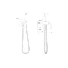 Смеситель с гигиеническим душем встраиваемый WONZON & WOGHAND, Темный графит (WW-88829008-BGM)