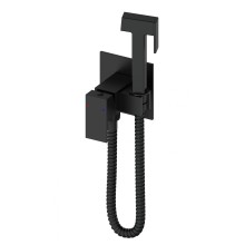 Смеситель с гигиеническим душем встраиваемый WONZON & WOGHAND, Черный матовый (WW-88829903-MB)