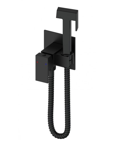 Смеситель с гигиеническим душем встраиваемый WONZON & WOGHAND, Черный матовый (WW-88829903-MB)