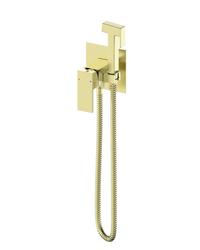 Смеситель с гигиеническим душем встраиваемый WONZON & WOGHAND, Брашированное золото (WW-88829016-BG)