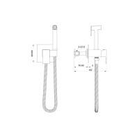 Смеситель с гигиеническим душем встраиваемый WONZON & WOGHAND, Темный графит (WW-88829903-BGM)