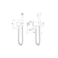 Смеситель с гигиеническим душем и термостатом, встраиваемая WONZON & WOGHAND, Брашированное золото (WW-88829910-BG)